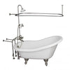 Barclay TKADTS67-WBN4 Isadora 67″ Acrylic Slipper Tub Kit in White – Brushed Nickel Accessories