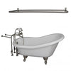 Barclay TKADTS67-WBN5 Isadora 67″ Acrylic Slipper Tub Kit in White – Brushed Nickel Accessories