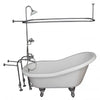 Barclay TKADTS67-WCP4 Isadora 67″ Acrylic Slipper Tub Kit in White – Polished Chrome Accessories