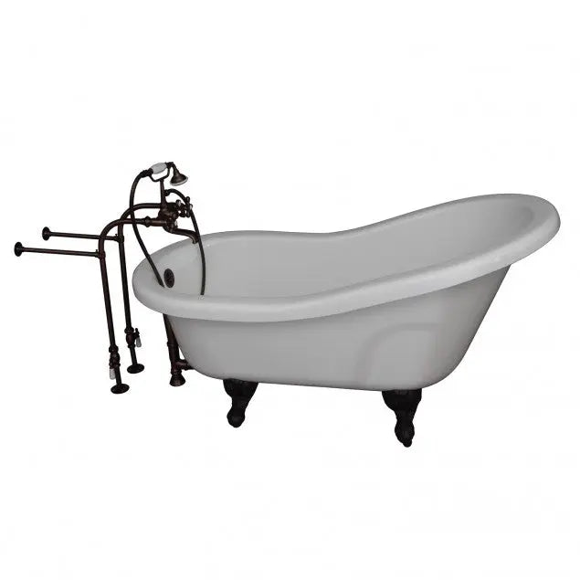 Barclay TKADTS67-WORB2 Isadora 67″ Acrylic Slipper Tub Kit in White – Oil Rubbed Bronze Accessories