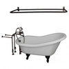 Barclay TKADTS67-WORB5 Isadora 67″ Acrylic Slipper Tub Kit in White – Oil Rubbed Bronze Accessories