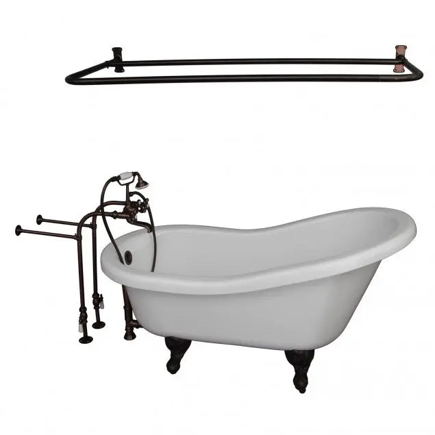 Barclay TKADTS67-WORB6 Isadora 67″ Acrylic Slipper Tub Kit in White – Oil Rubbed Bronze Accessories
