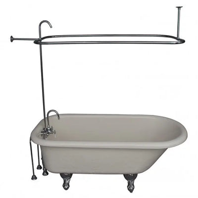 Barclay TKADTR60-BCP1 Anthea 60″ Acrylic Roll Top Tub Kit in Bisque – Polished Chrome Accessories main image 1