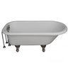 Barclay TKATR60-WBN3 Andover 60" Acrylic Roll Top Tub Kit in White " Brushed Nickel Accessories