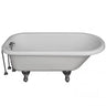 Barclay TKATR60-WCP8 Andover 60" Acrylic Roll Top Tub Kit in White " Polished Chrome Accessories