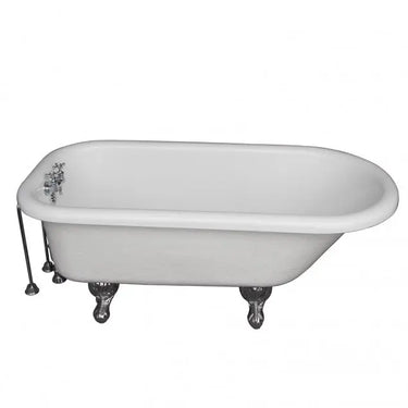 Barclay TKATR67-WCP7 Atlin 67" Acrylic Roll Top Tub Kit in White " Polished Chrome Accessories