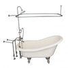 Barclay TKATS60-BBN3 Estelle 60″ Acrylic Slipper Tub Kit in Bisque – Brushed Nickel Accessories Barclay Products