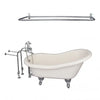 Barclay TKATS60-BCP5 Estelle 60″ Acrylic Slipper Tub Kit in Bisque – Polished Chrome Accessories