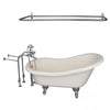 Barclay TKATS60-BCP6 Estelle 60″ Acrylic Slipper Tub Kit in Bisque – Polished Chrome Accessories