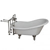 Barclay TKATS60-WBN2 Estelle 60″ Acrylic Slipper Tub Kit in White – Brushed Nickel Accessories