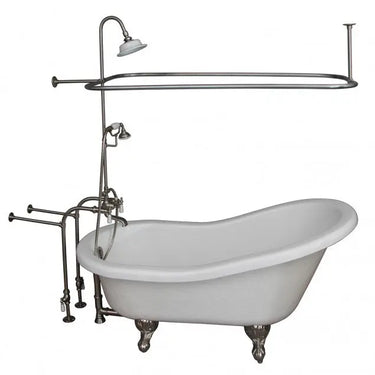 Barclay TKATS60-WBN3 Estelle 60" Acrylic Slipper Tub Kit in White " Brushed Nickel Accessories