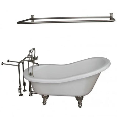 Barclay TKATS60-WBN6 Estelle 60" Acrylic Slipper Tub Kit in White " Brushed Nickel Accessories