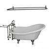 Barclay TKATS67-WBN5 Imogene 67″ Acrylic Slipper Tub Kit in White – Brushed Nickel Accessories