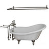 Barclay TKATS67-WBN6 Imogene 67" Acrylic Slipper Tub Kit in White " Brushed Nickel Accessories