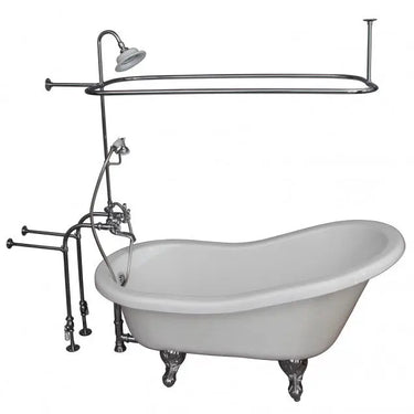 Barclay TKATS67-WCP4 Imogene 67" Acrylic Slipper Tub Kit in White " Polished Chrome Accessories
