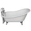 Barclay TKCTSH60-CP2 Griffin 61″ Cast Iron Slipper Premium Tub Kit with Polished Chrome Accessories