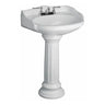 Barclay Victoria Pedestal Lavatory Bathroom Sink - 4" Centerset - White