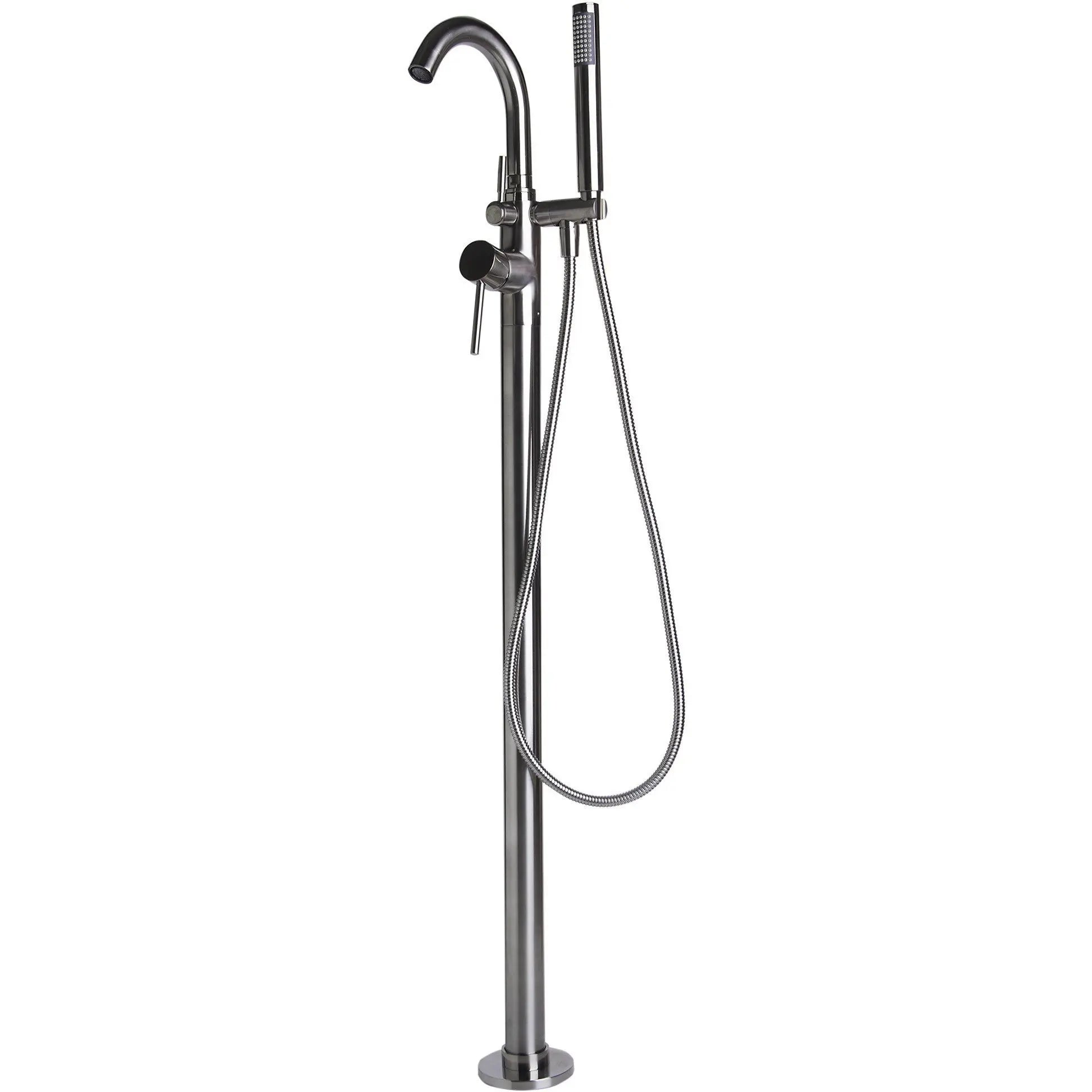Alfi Brand AB2534 Floor Mount Tub Filler with Shower Head Polished/Brushed