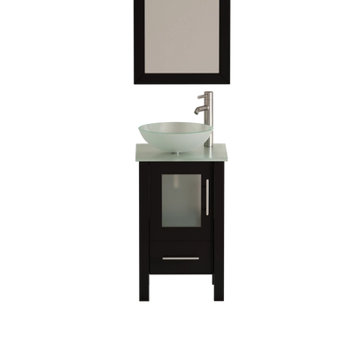 Cambridge Plumbing 18" Espresso Wood & Glass Vessel Sink Vanity 8137B-BN Cambridge Plumbing