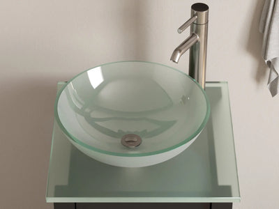 Cambridge Plumbing 18" Espresso Wood & Glass Vessel Sink Vanity 8137B-BN Cambridge Plumbing