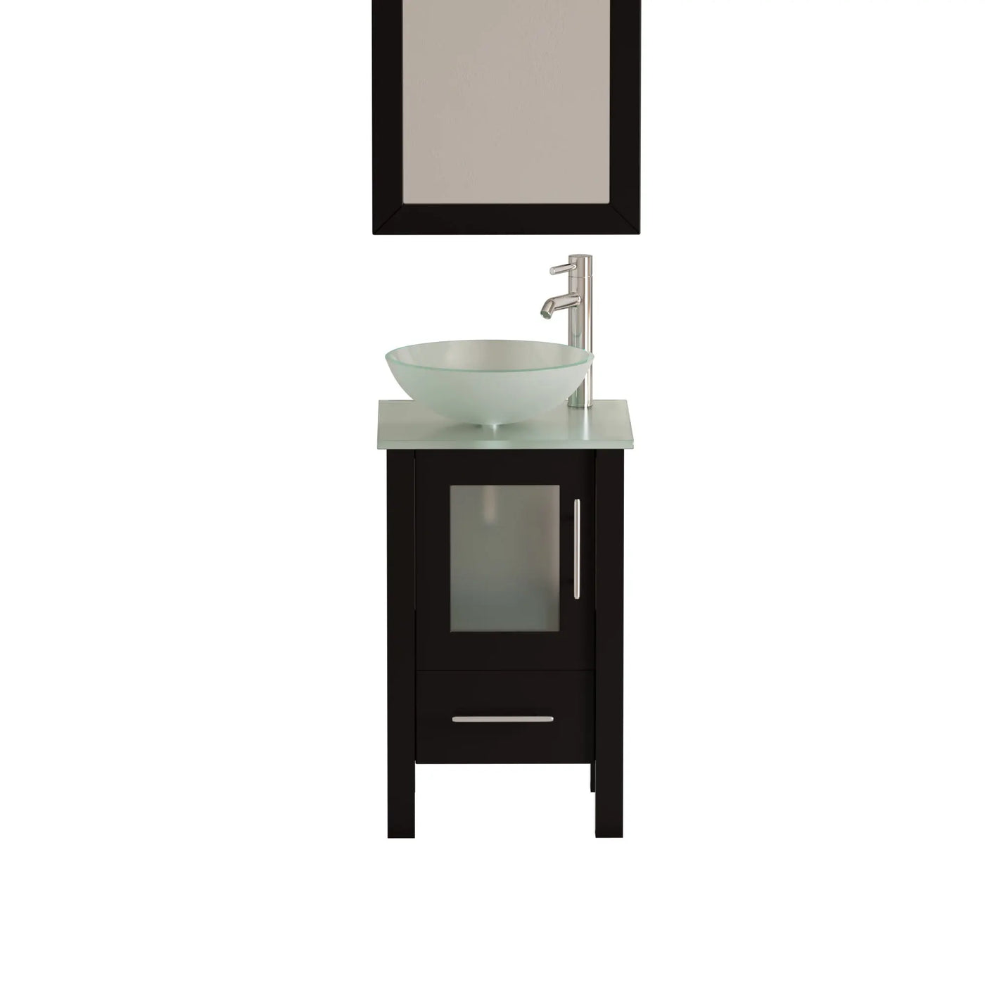 Cambridge Plumbing 18" Espresso Wood & Glass Vessel Sink Vanity 8137B