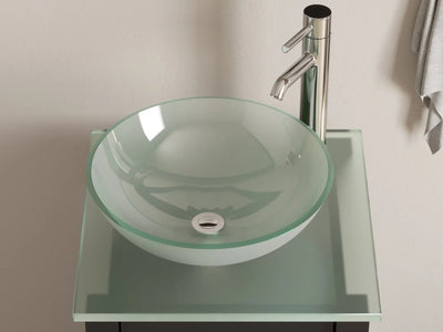 Cambridge Plumbing 18" Espresso Wood & Glass Vessel Sink Vanity 8137B Cambridge Plumbing