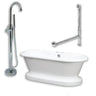 Cambridge Plumbing ADEP-150-PKG-CP-NH Acrylic Double Ended Pedestal Tub 70" X 30" no Faucet Drillings and Complete Polished