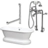 Cambridge Plumbing ADEP-398463-PKG-CP-NH Acrylic Double Ended Pedestal Bathtub 70" by 30" no Faucet Drillings and Polished