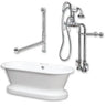 Cambridge Plumbing ADEP-398684-PKG-CP-NH Acrylic Double Ended Pedestal Bathtub 70" X 30" no Faucet Drillings and Polished