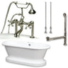 Cambridge Plumbing ADEP-463D-6-PKG Acrylic Double Ended Pedestal Bathtub 70" x 30" with 7 inch Deck Mount Faucet Drillings