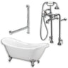 Cambridge Plumbing ADES-398463-PKG-CP-NH Acrylic Double Ended Slipper Bathtub 68" by 28" no Faucet Drillings - Polished