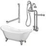 Cambridge Plumbing ADES-398684-PKG-CP-NH Acrylic Double Ended Slipper Bathtub 68" by 28" no Faucet Drillings and Polished