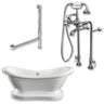 Cambridge Plumbing ADES-PED-398463-PKG-CP-NH Acrylic Double Ended Pedestal Slipper Bathtub 68" X 28" No Faucet Drillings and
