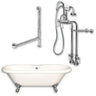 Cambridge Plumbing Acrylic Double Ended Clawfoot Bathtub 70" X 30" with no Faucet Drillings and Complete Polished Chrome