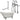 Cambridge Plumbing Acrylic Slipper Bathtub 67" X 28" with no Faucet Drillings and Complete Plumbing Package - side view