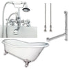 Cambridge Plumbing Cast Iron Slipper Clawfoot Tub 67" X 30" with 7" Deck Mount Faucet Drillings and Complete Plumbing Package