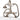 Cambridge Plumbing Clawfoot Tub Deck Mount Porcelain Lever English Telephone Brass Faucet with Hand Held Shower - detail view