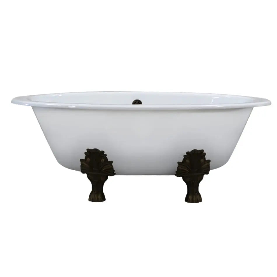 Cambridge Plumbing DEX-NH Extra Wide Cast Iron Clawfoot Tub, 65.5 x 35.5 No Faucet Holes Cambridge Plumbing