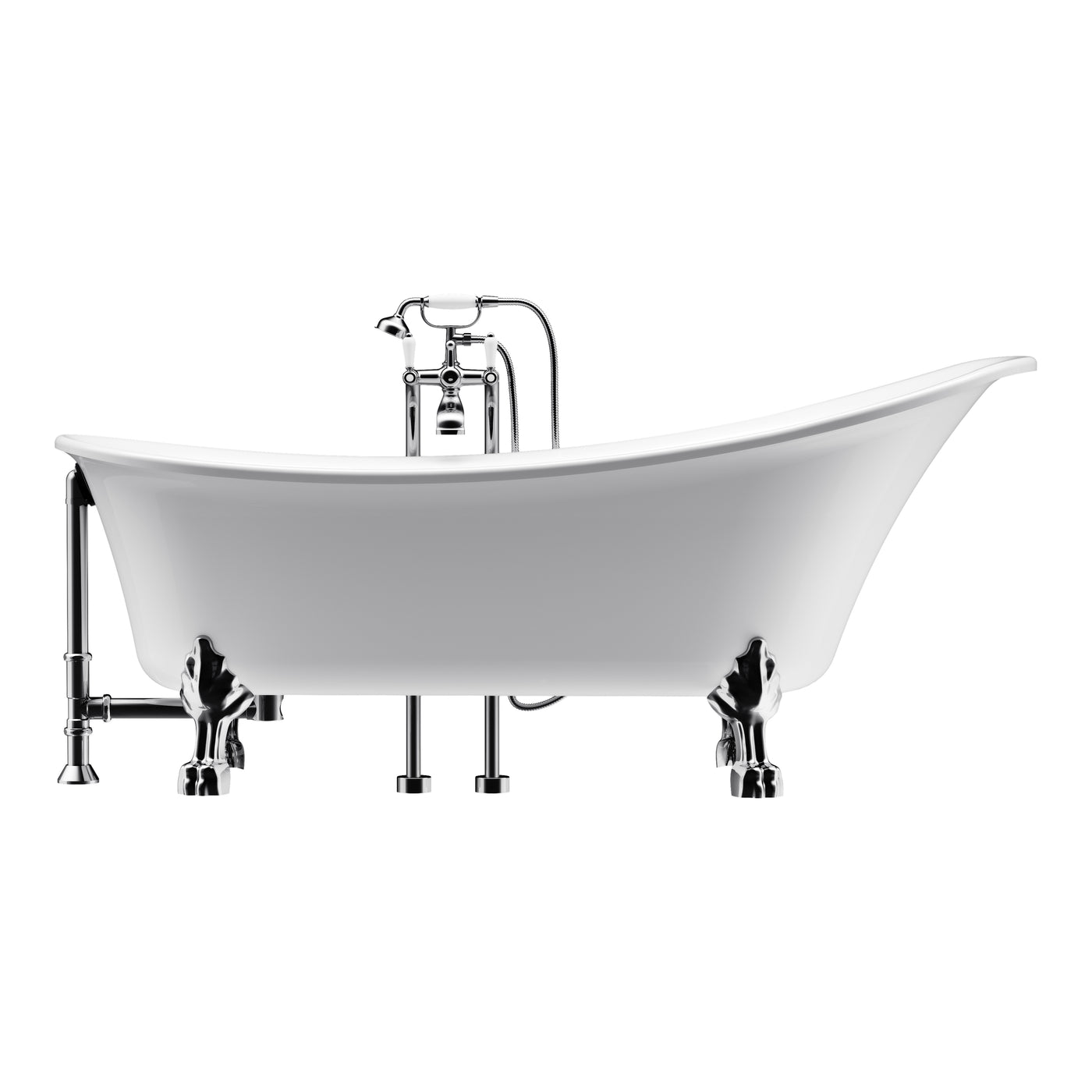 A & E Bath and Shower Dorya Acrylic 69" Premium All-in-One Clawfoot Freestanding Tub Kit