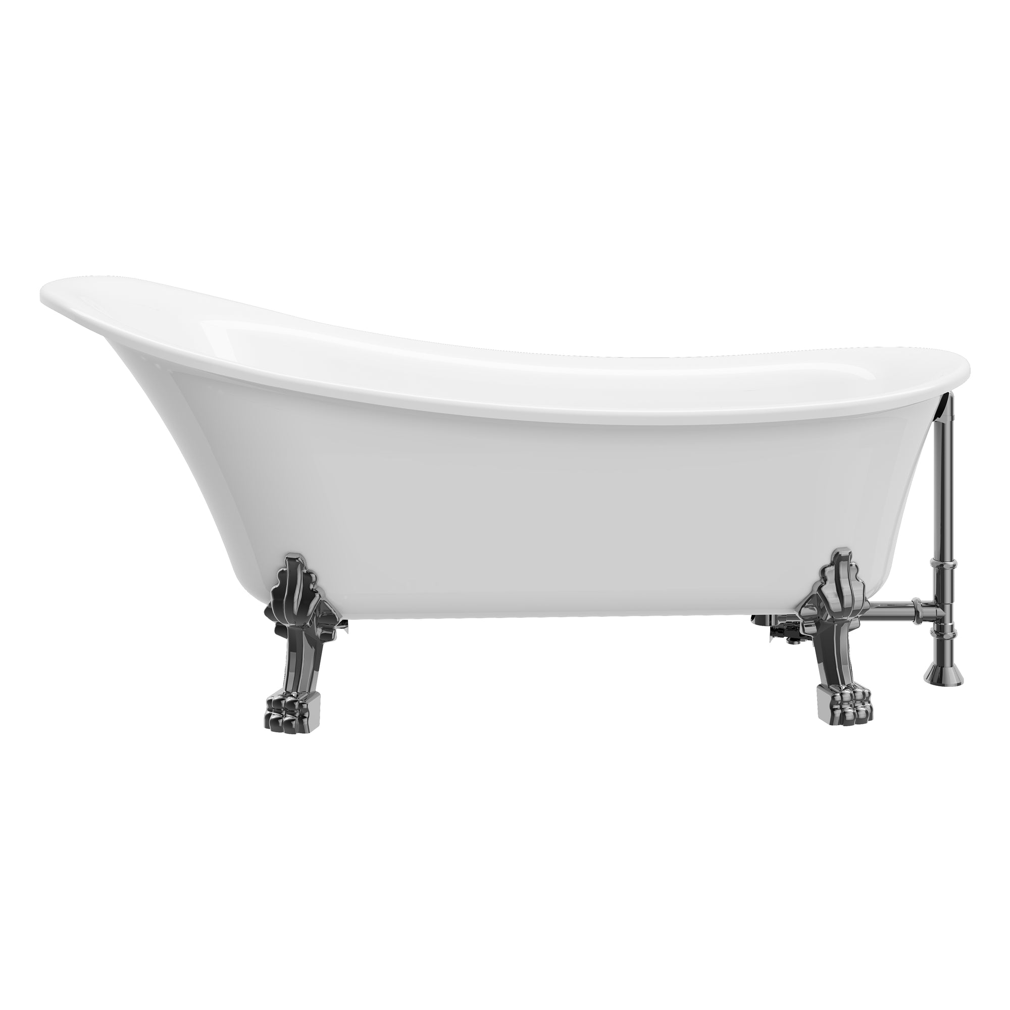A & E Bath and Shower Dorya Acrylic 69" Premium All-in-One Clawfoot Freestanding Tub Kit
