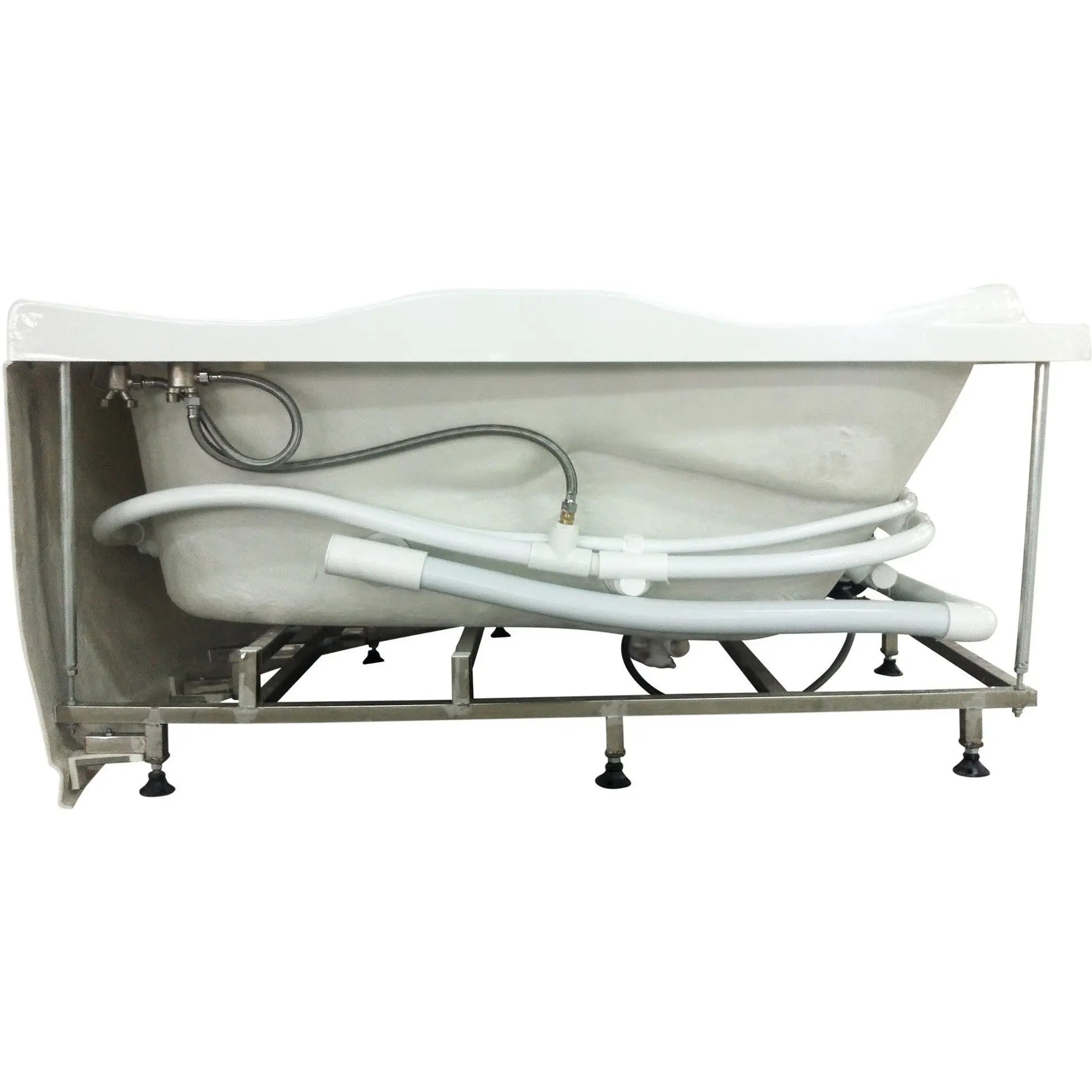 EAGO AM125ETL 5' Double Corner Acrylic White Whirlpool Bathtub
