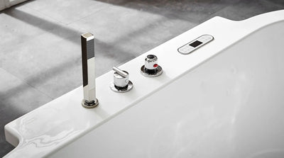 EAGO AM128ETL 6 ft Acrylic White Whirlpool Bathtub With Fixtures Alfi Trade Inc