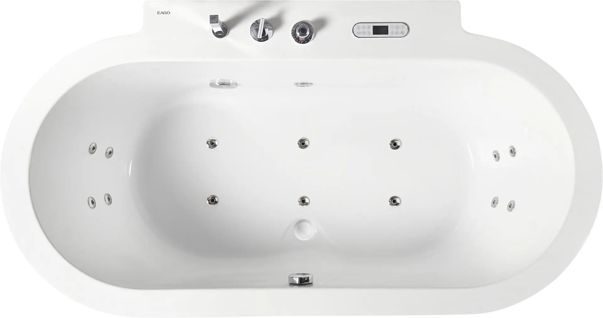 EAGO AM128ETL 6 ft Acrylic White Whirlpool Bathtub With Fixtures Alfi Trade Inc