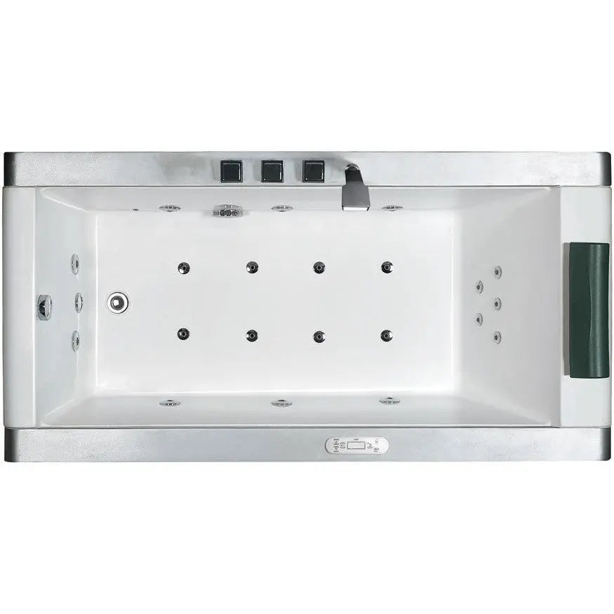 EAGO AM151ETL-L Left Drain 71" Colorful Light Up Modern Acrylic Whirlpool Bathtub