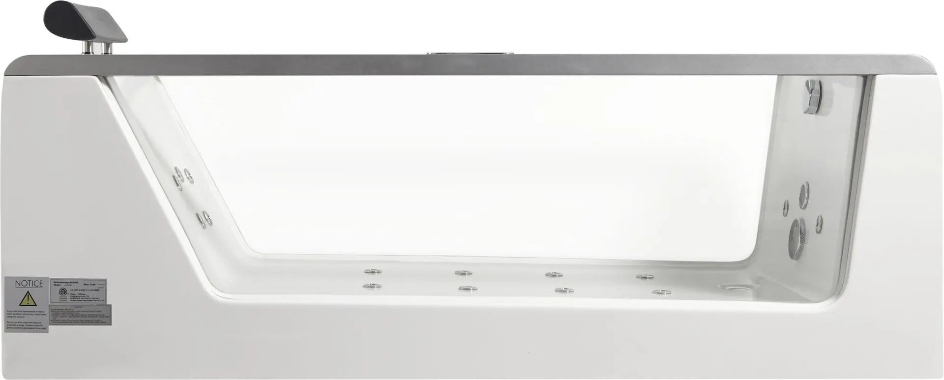 EAGO AM152ETL-5 5 ft Clear Rectangular Acrylic Freestanding Whirlpool Bathtub
