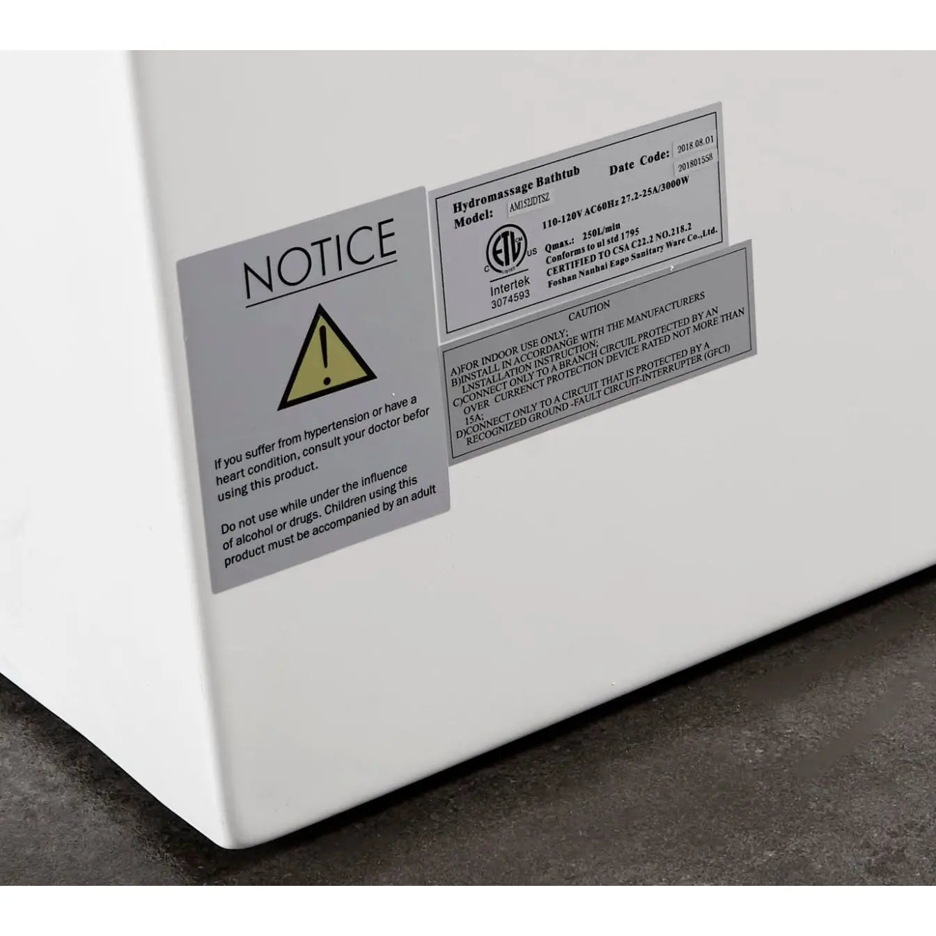 EAGO AM152ETL-6 6 ft Clear Rectangular Acrylic Whirlpool Bathtub