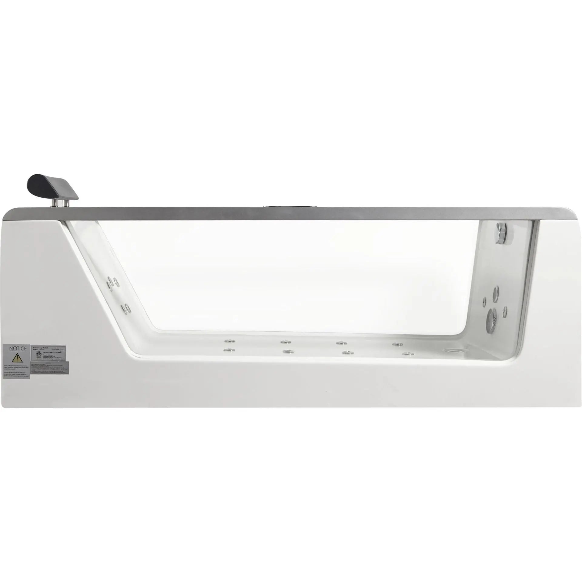 EAGO AM152ETL-6 6 ft Clear Rectangular Acrylic Whirlpool Bathtub
