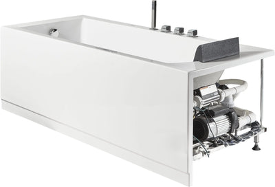 EAGO AM154ETL-L5 5 ft Acrylic White Rectangular Whirlpool Bathtub w Fixtures Alfi Trade Inc