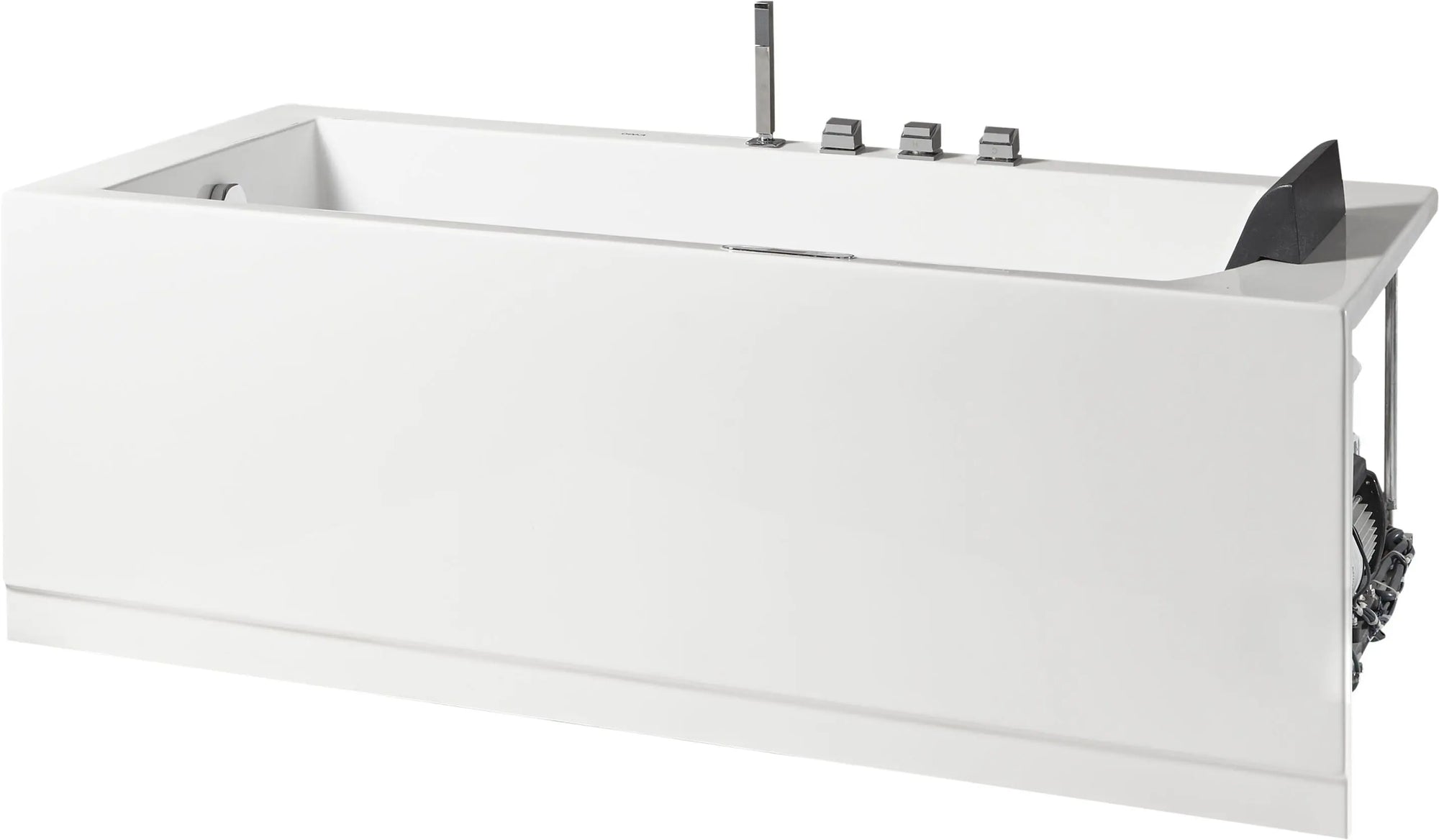 EAGO AM154ETL-L5 5 ft Acrylic White Rectangular Whirlpool Bathtub w Fixtures