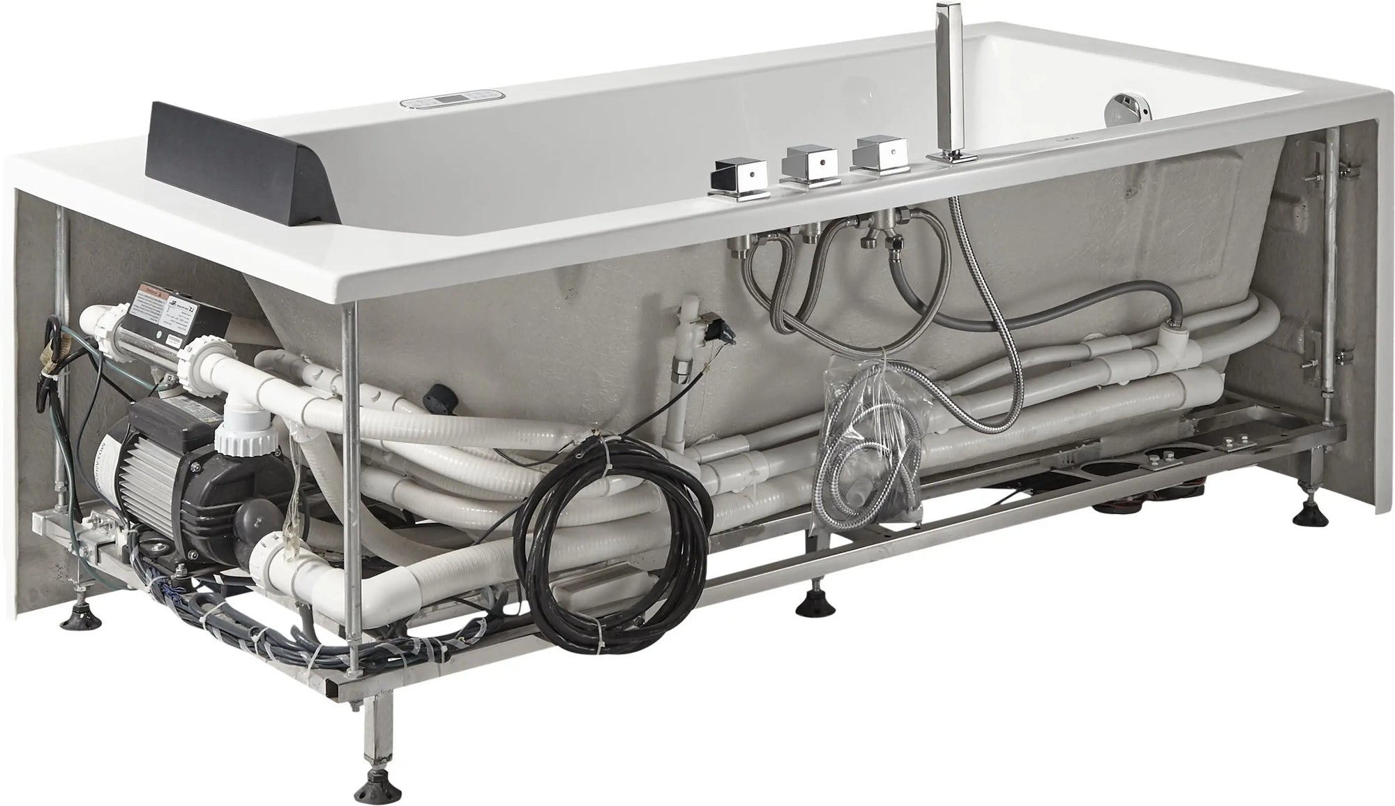 EAGO AM154ETL-L5 5 ft Acrylic White Rectangular Whirlpool Bathtub w Fixtures Alfi Trade Inc